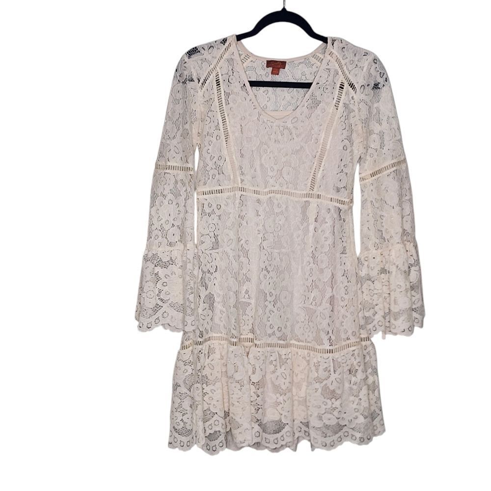 Scully lace dress bell sleeve Removable Camidress Western Cowgirl Festival XS